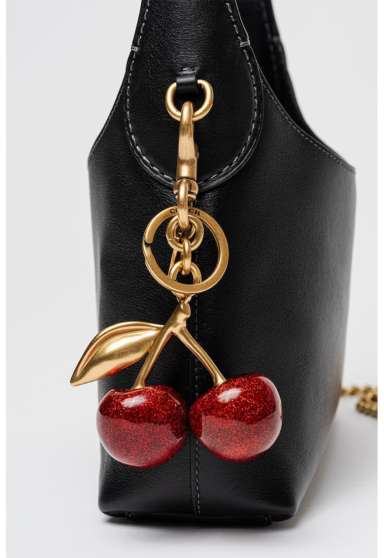 Breloc cu talisman cu cirese - Auriu/Rosu inchis