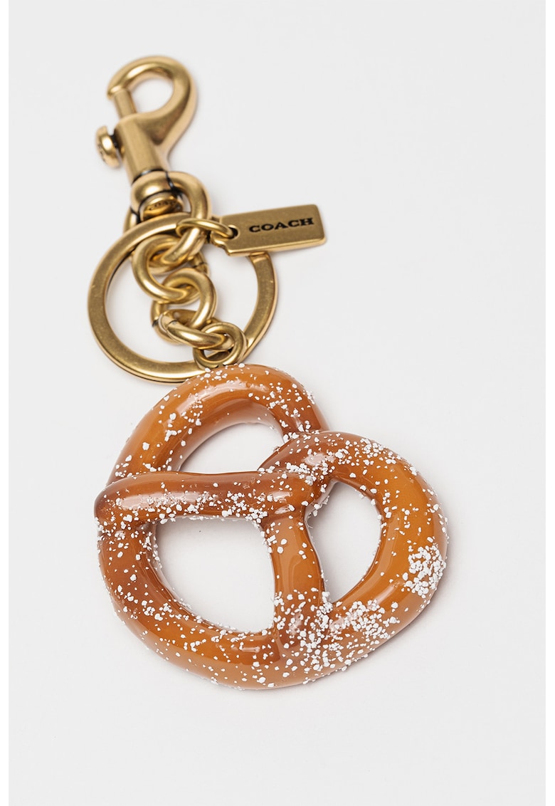 Breloc cu talisman covrig - Alb/Auriu/Bronz