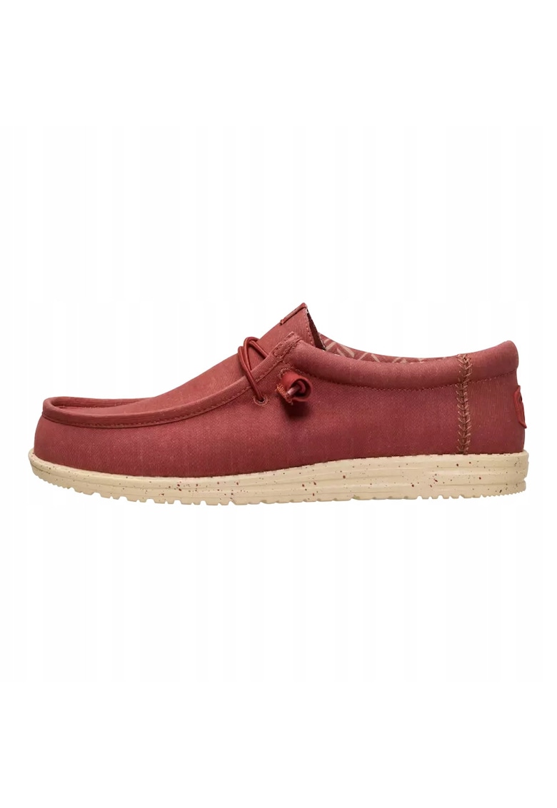 Mocasini Wally Stretch Canvas burgund bej - Rosu
