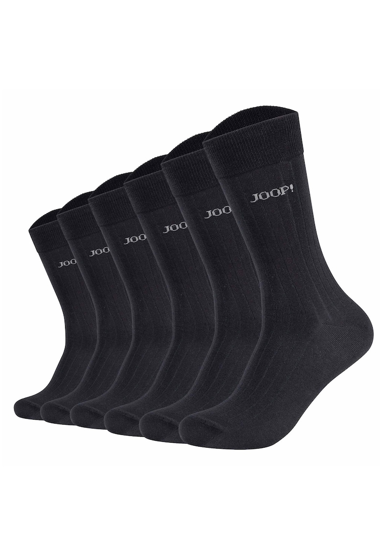 . Set de sosete cu model unisex Premium Essential - 6 perechi - Negru