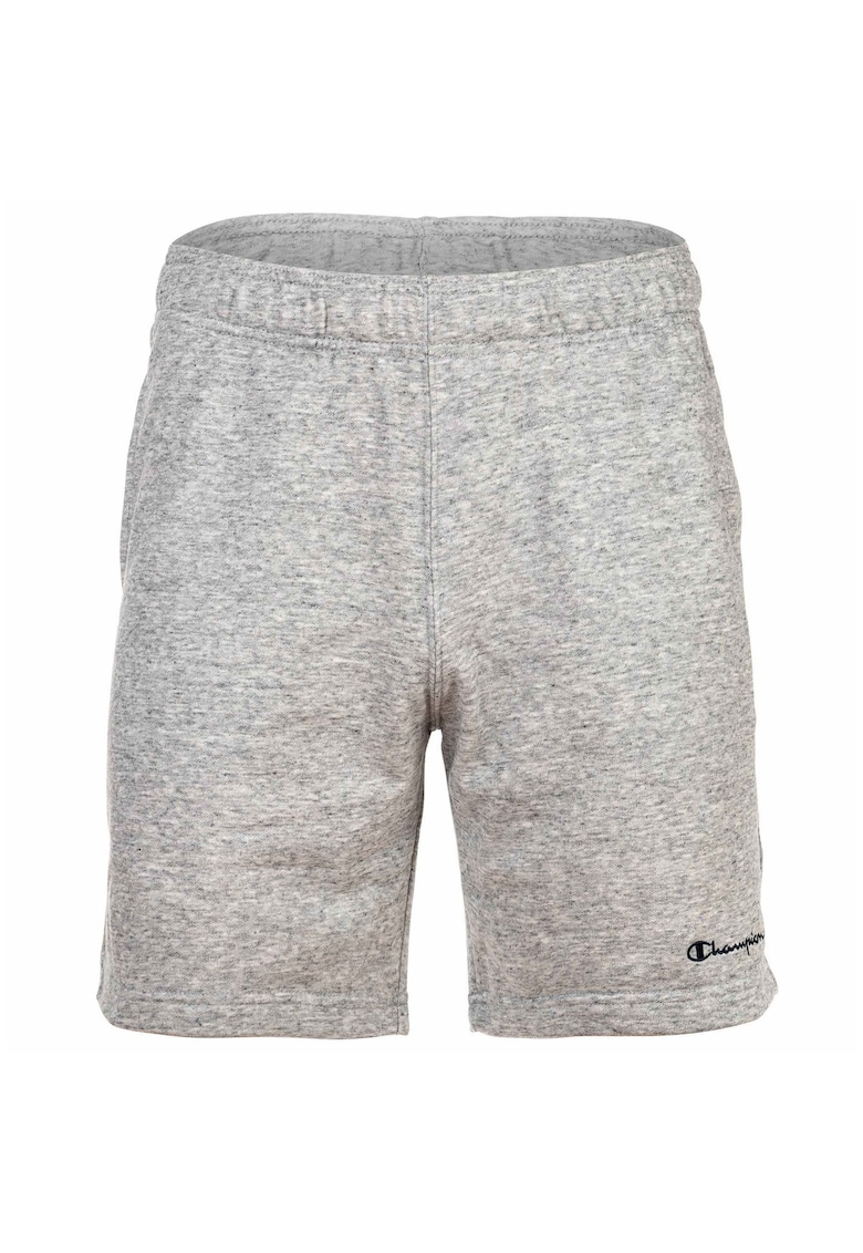 Pantaloni scurti din amestec de bumbac cu banda elastica in talie - Gri deschis