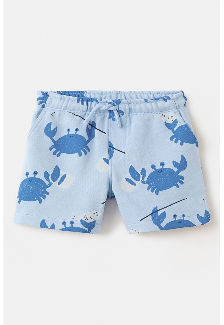 Pantaloni scurti din bumbac cu imprimeu - Albastru inchis/Albastru deschis
