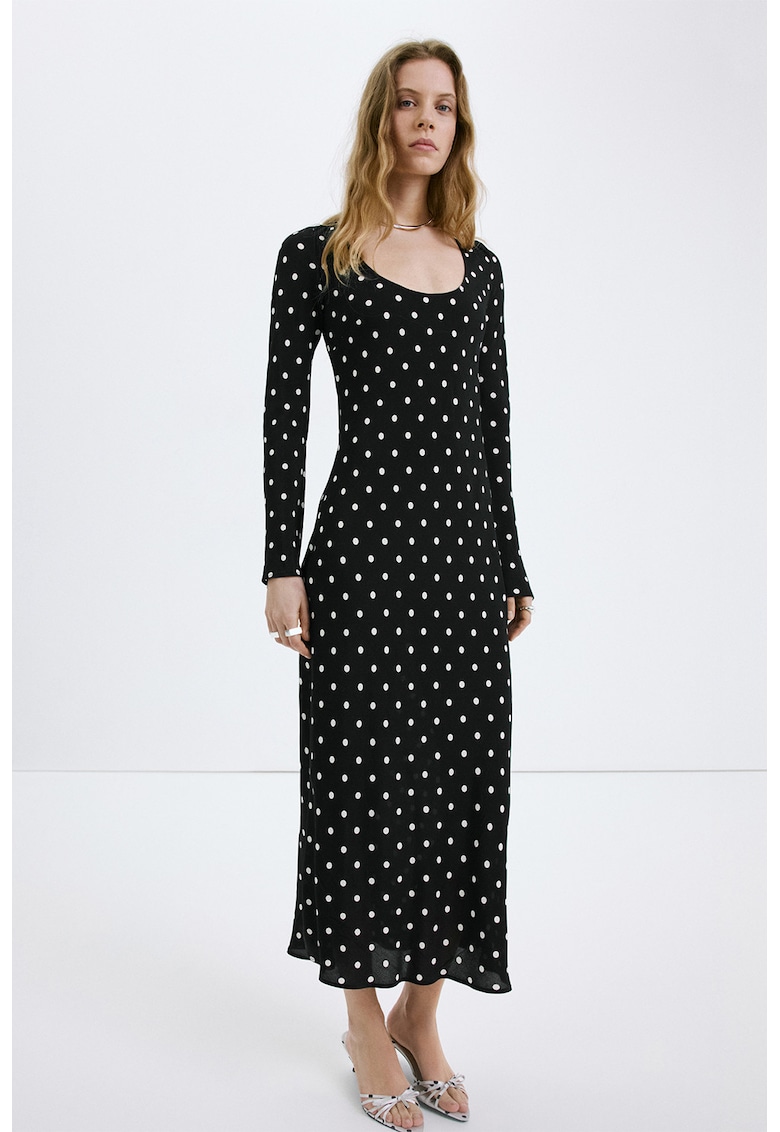 Rochie cu buline - Alb/Negru
