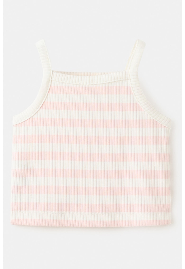 Top striat cu dungi - Alb fildes/Roz