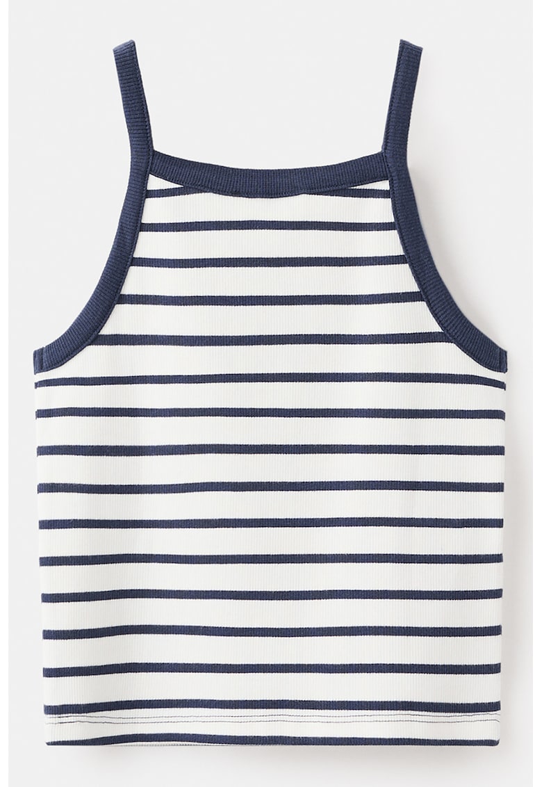 Top striat cu dungi - Alb/Bleumarin