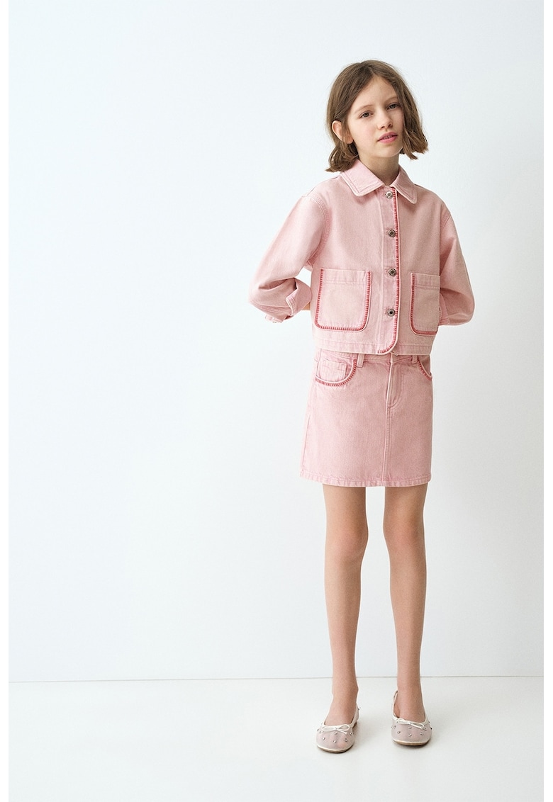 Fusta mini din denim - Roz
