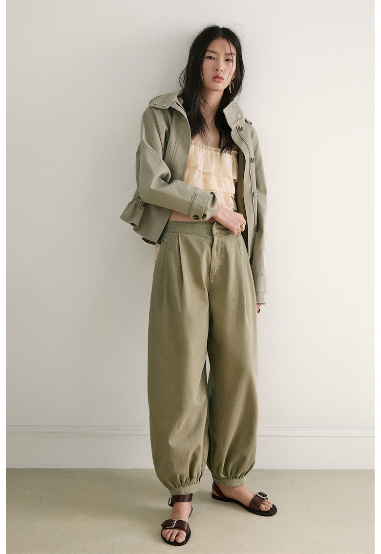 Blugi cu aspect bufant - Verde pal