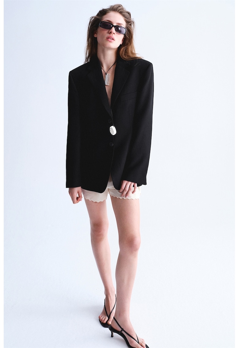 Sacou elegant cambrat - Negru