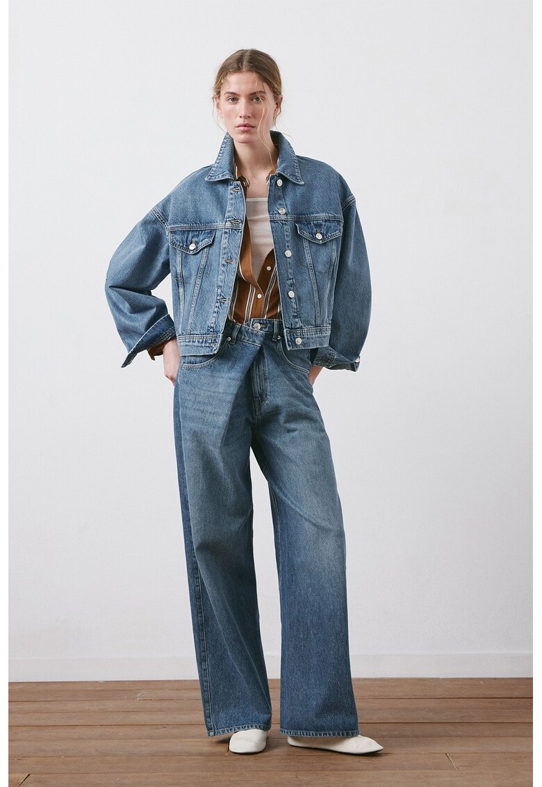 Jacheta supradimensionata din denim - Albastru deschis