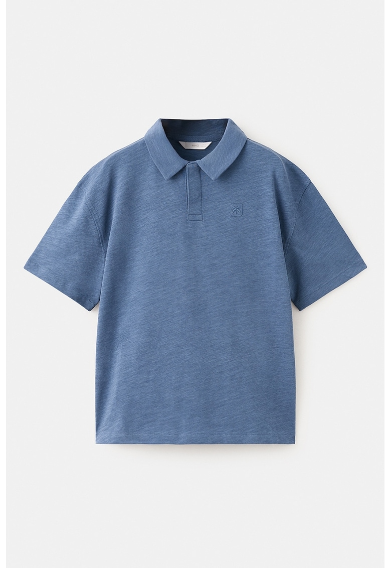 Tricou polo din bumbac cu model uni - Albastru lavanda