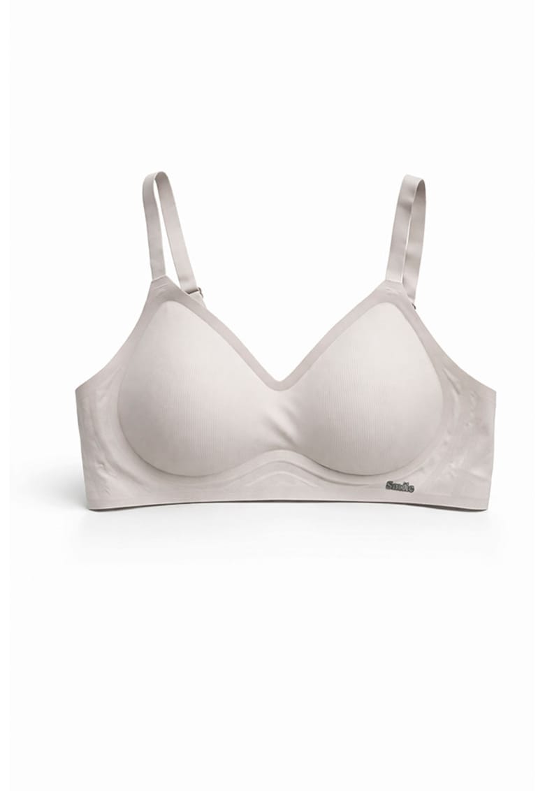 Sutien fara armaturi - cusaturi - cu cupa preformata - SM58 -albastru - - Gri deschis