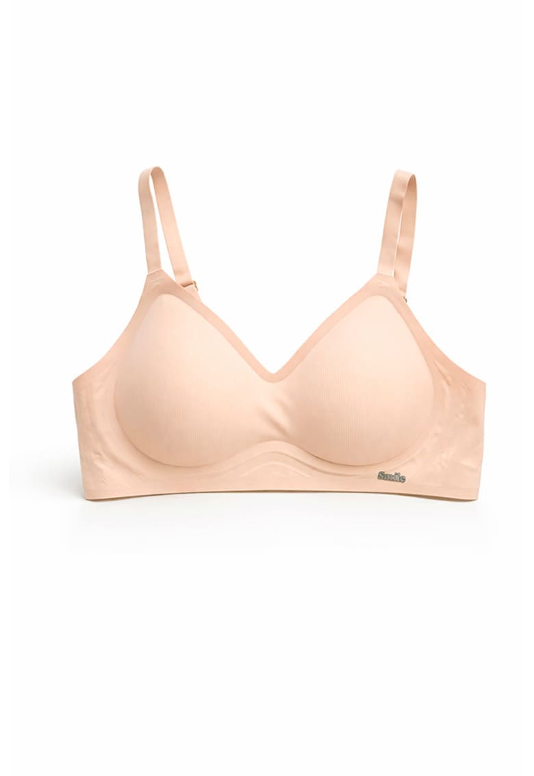 Sutien fara armaturi - cusaturi - cu cupa preformata - SM58 - albastru - - Piele