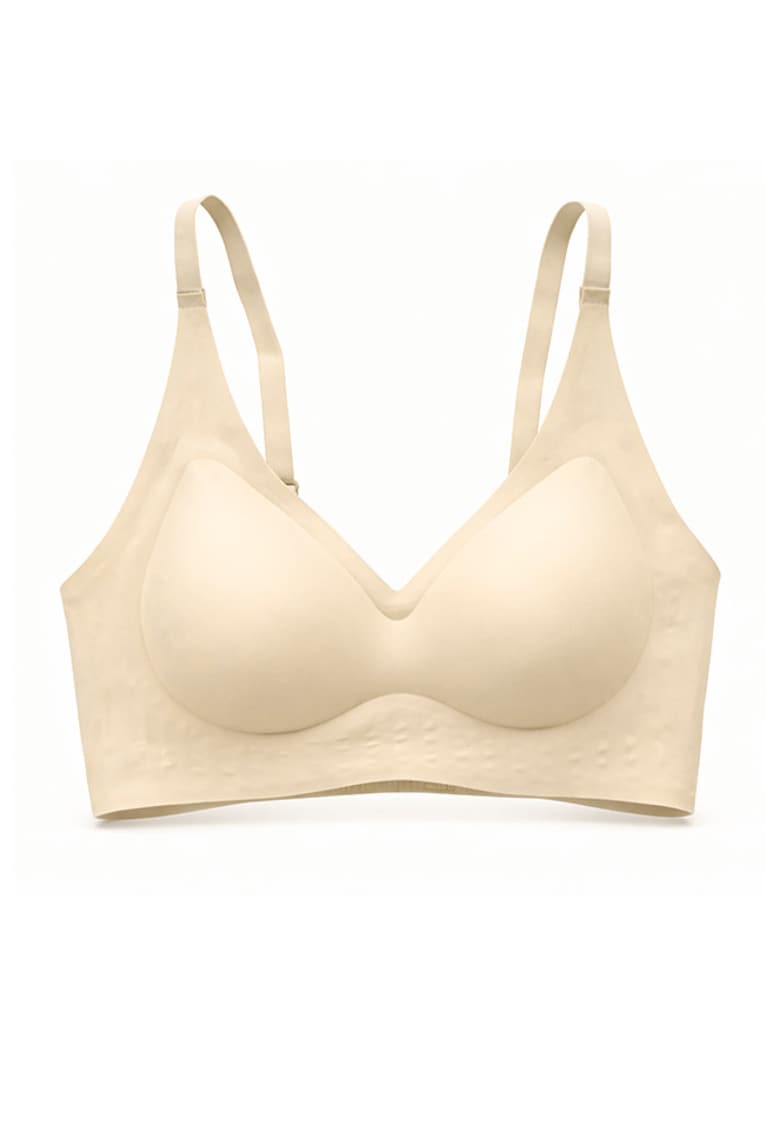 Sutien fara armaturi - cusaturi - cu cupa preformata - SM57 - Natur