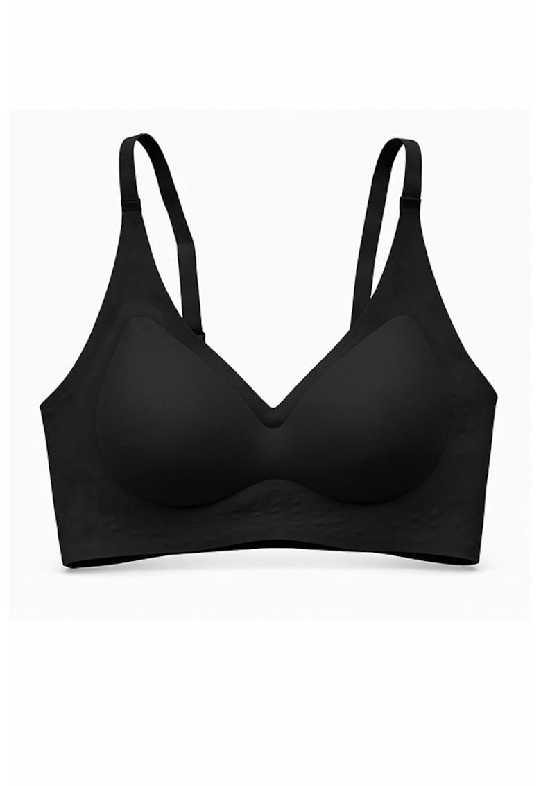 Sutien fara armaturi - cusaturi - cu cupa preformata - SM57 - Negru