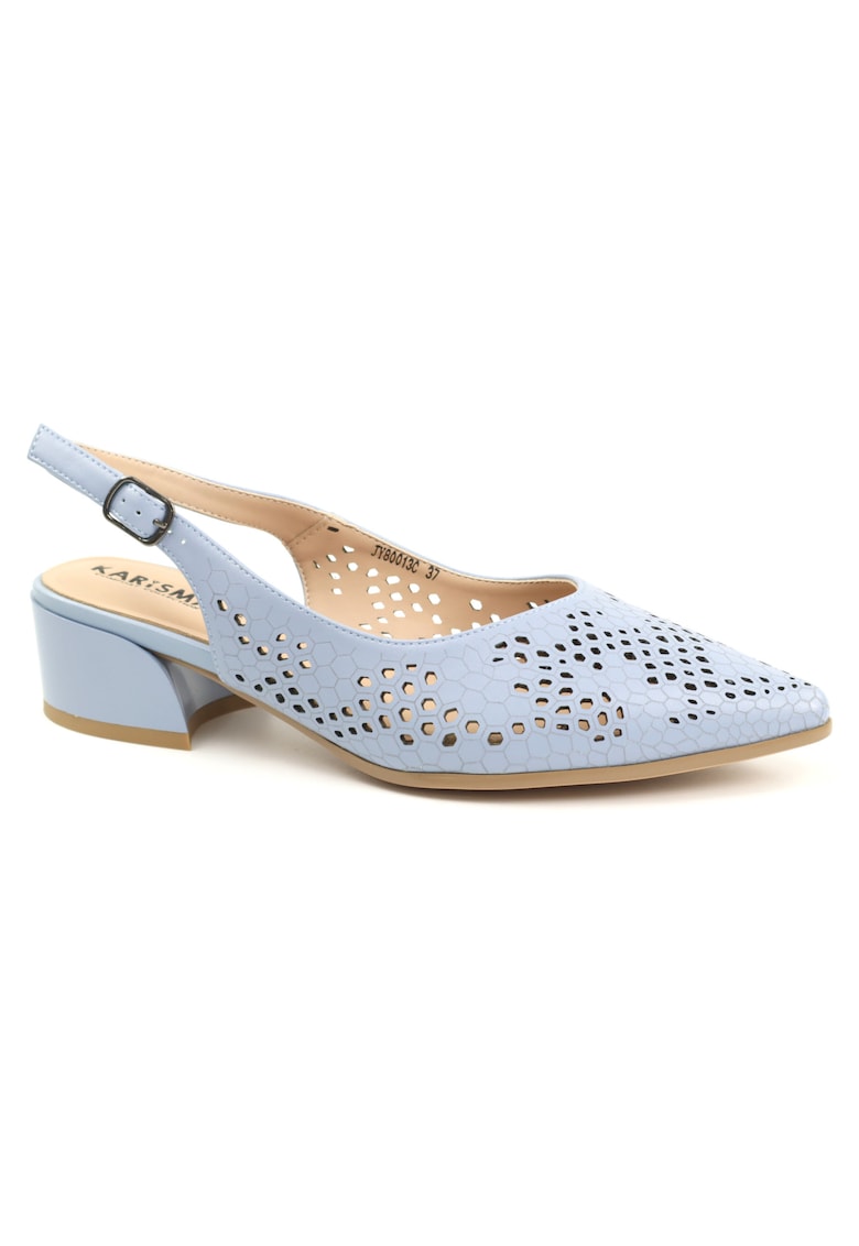 Pantofi dama decupati piele naturala JYJY80013C 41 N - Albastru