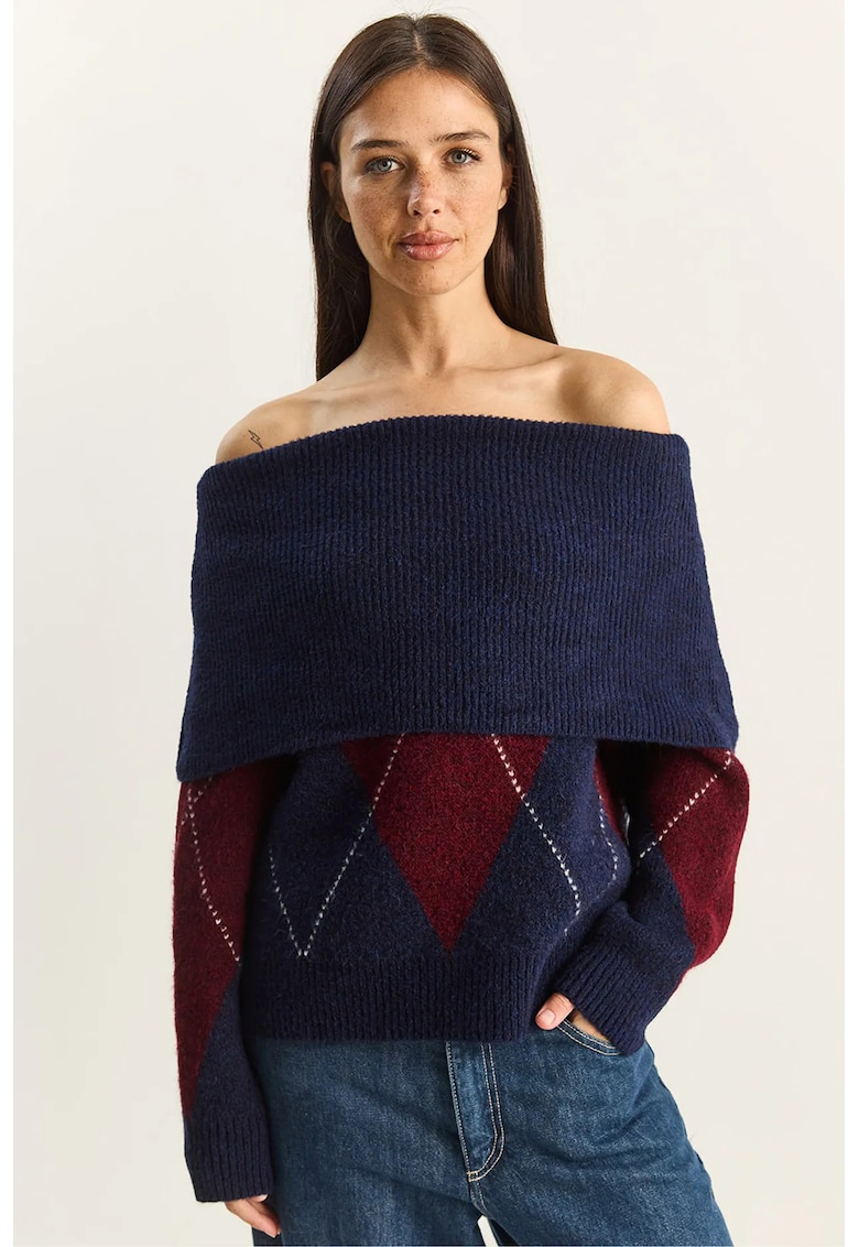 Pulover tricotat Madonna - albastru - tricot -