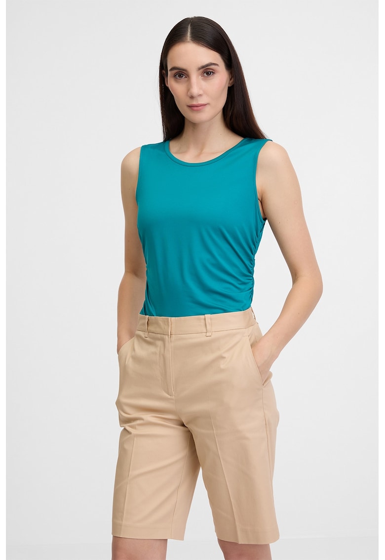 Top cu decolteu rotund - Verde persan