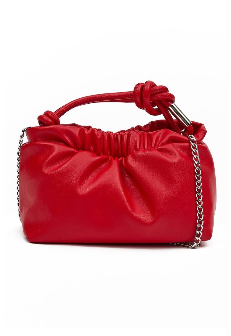Geanta bucket de piele ecologica - Rosu vermillion