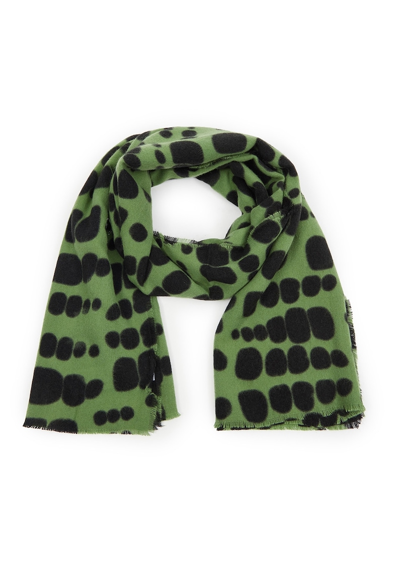 Fular cu model - Verde/Negru