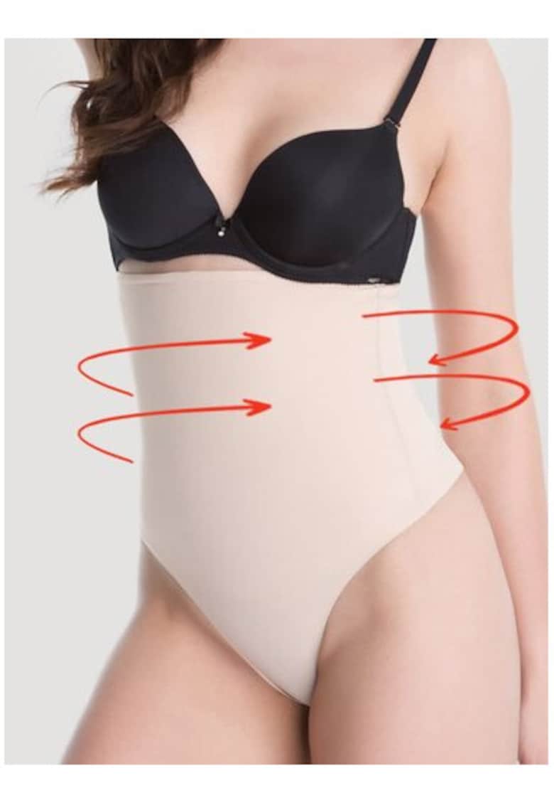 Chiloti tanga modelatori invisible maxi sub sani cu silicon Basic 275 - Natur