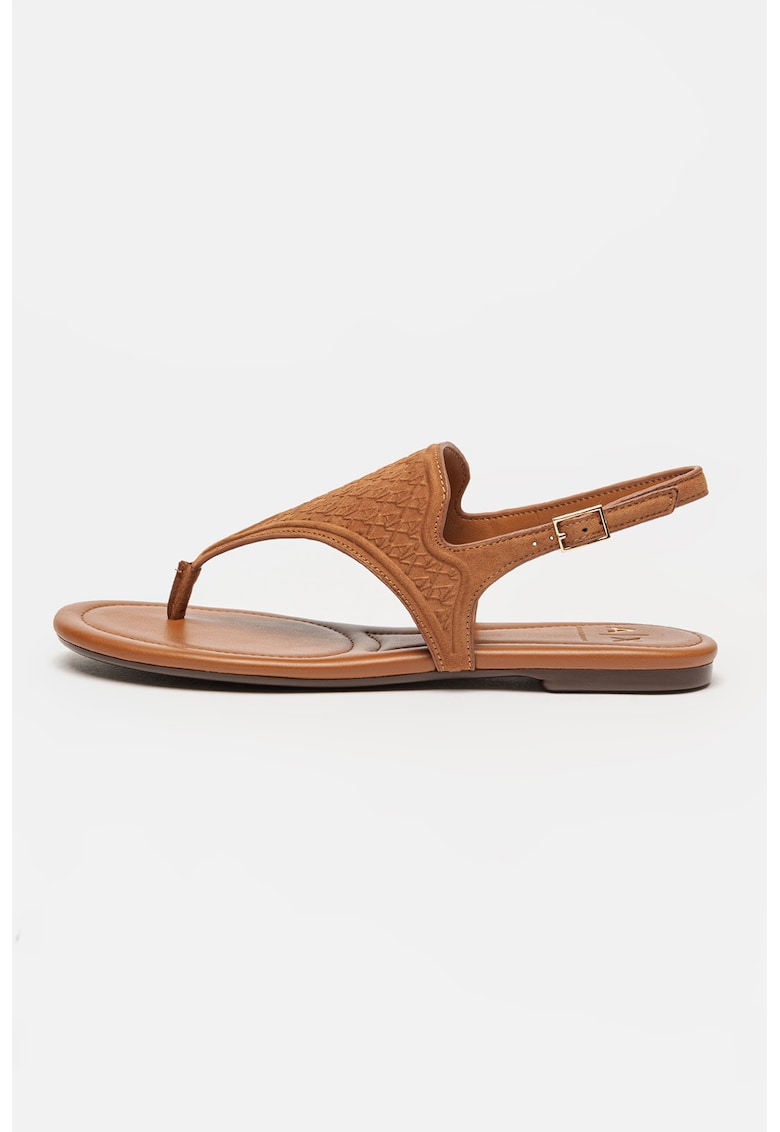 Sandale cu bareta T si model logo - Maro Siena