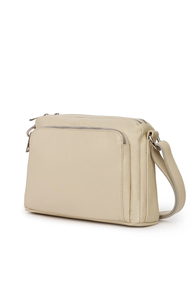 Poseta dama din piele naturala Vania` - Crem