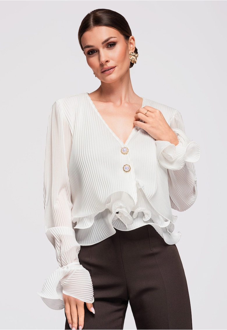 Bluza cu croiala lejera OW-TS-E0028 - Alb