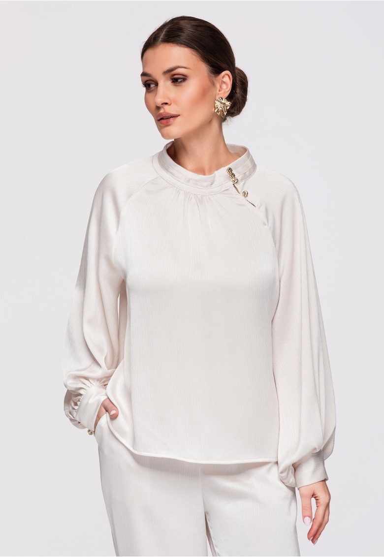 Bluza cu croiala lejera OW-TS-E0024 - Alb murdar