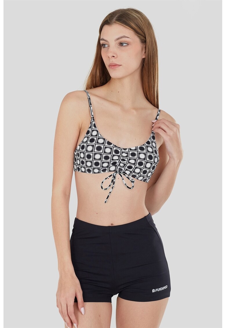Sutien cu model si bretele ajustabile Moana - Alb/Negru