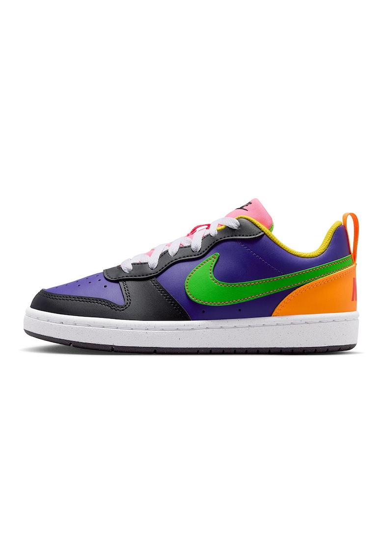 Pantofi sport Court Borough din piele ecologica - Violet/Verde neon/Portocaliu neon