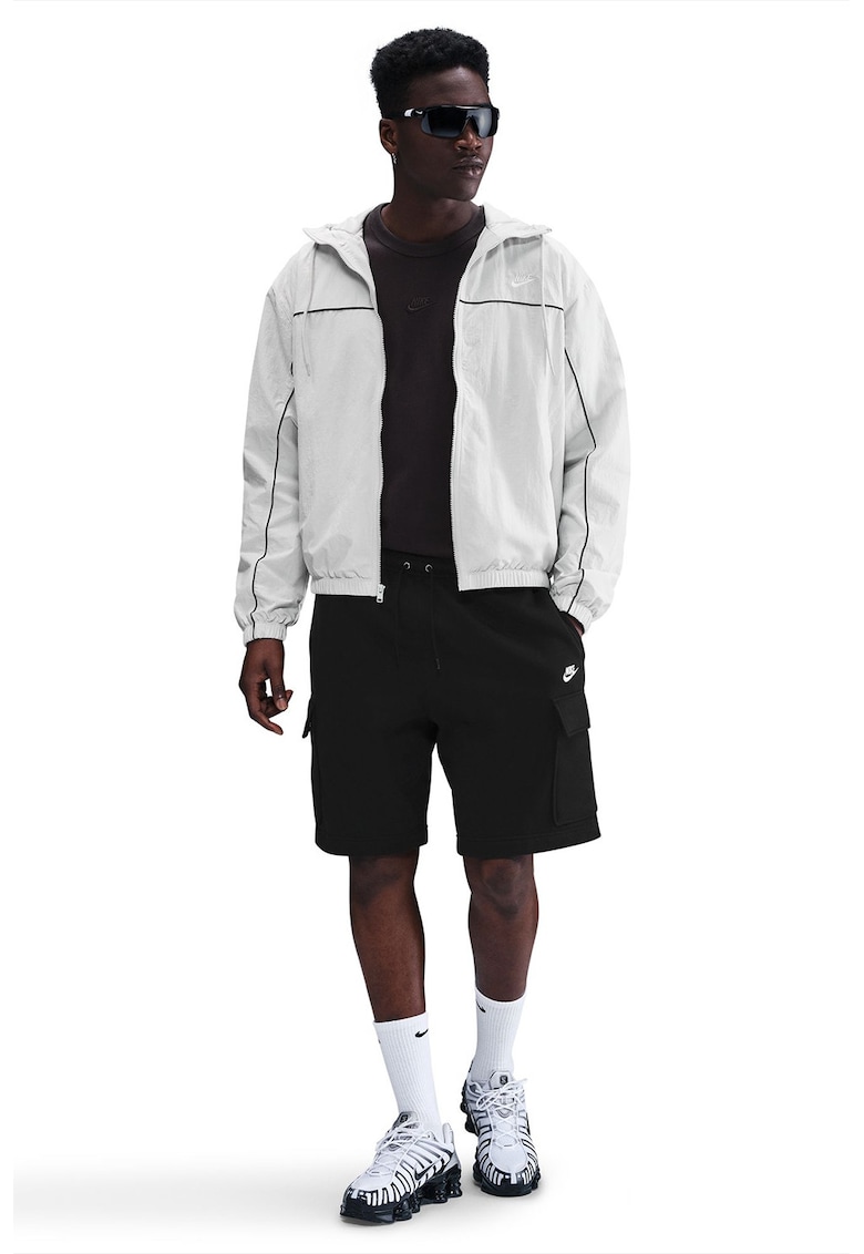 Pantaloni scurti de trening cu buzunare cu clapa - Negru