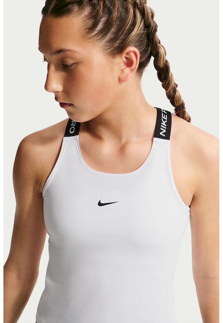 Top slim fit pentru fitness Dri-FIT - Alb/Negru