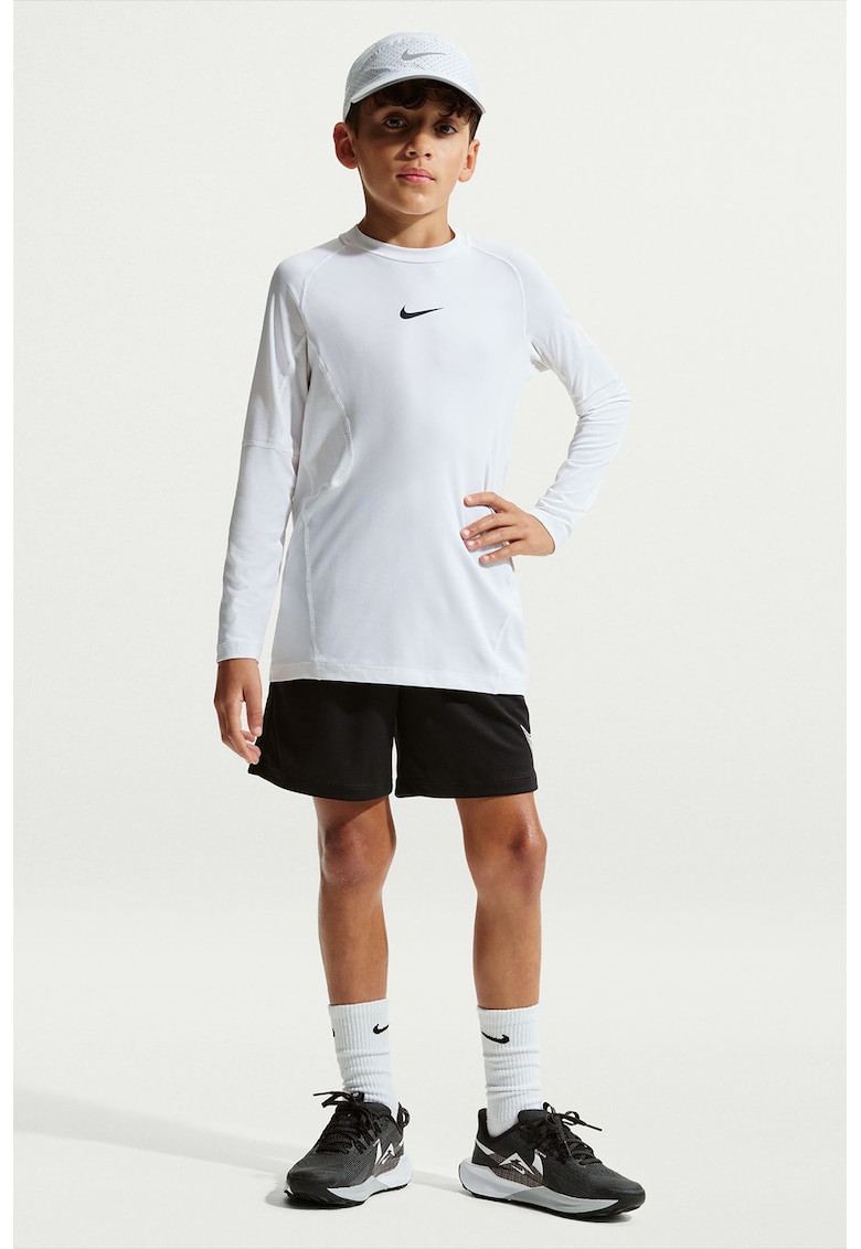 Pantaloni scurti cu Dri-Fit si buzunare pentru fitness - Alb/Negru