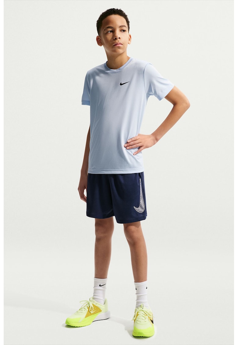 Pantaloni scurti cu Dri-Fit si buzunare pentru fitness - Alb/Bleumarin