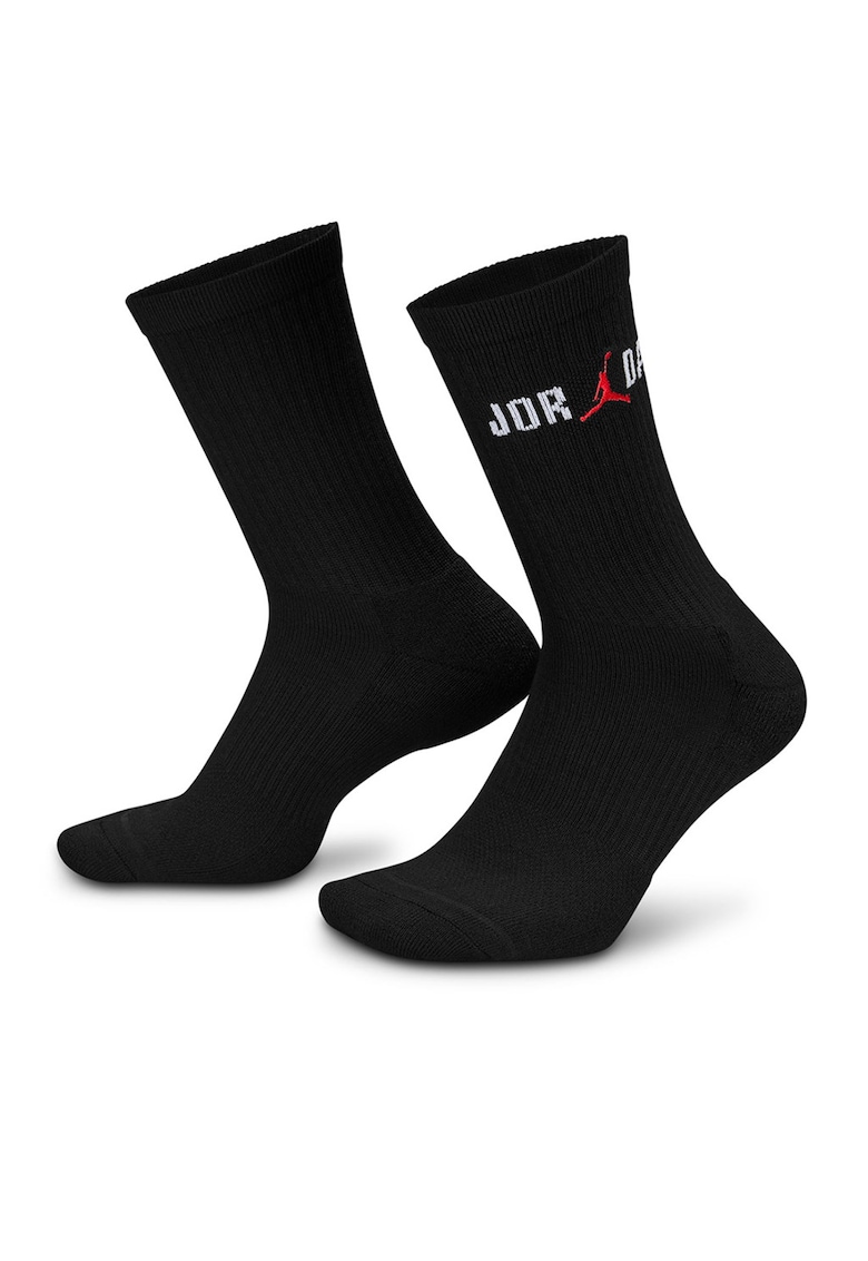Sosete mid-calf unisex pentru baschet Jordan Everyday - Rosu/Alb/Negru