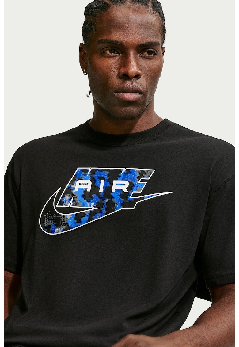 Tricou din bumbac cu imprimeu logo NSW TEE AIR - Negru