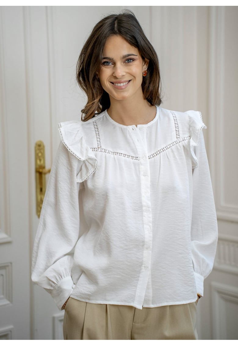 Camasa alba cu volanase YD507245 M9 19830 - Alb