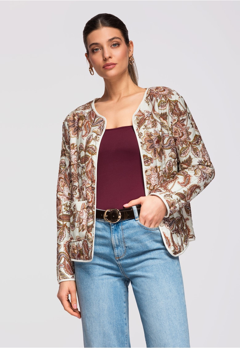 Jacheta scurta cu amestec de viscoza OW-JALP-0127 - Bej