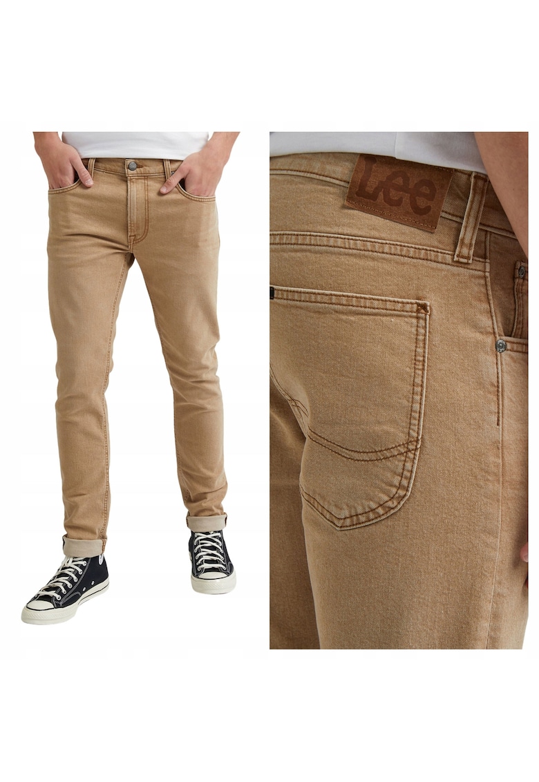 Blugi Barbati - Luke - Straight Fit - Talie Medie - Lungi - Fermoar - 5 Buzunare - Bumbac - W32-L32 US - Bej