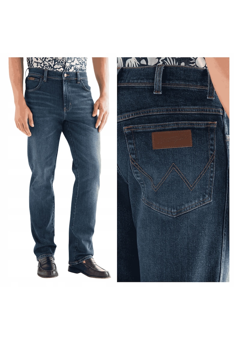 Blugi Barbati - Texas - Slim Fit - Talie Medie - Lungi - Fermoar - 5 Buzunare - Bumbac - Albastru - Albastru