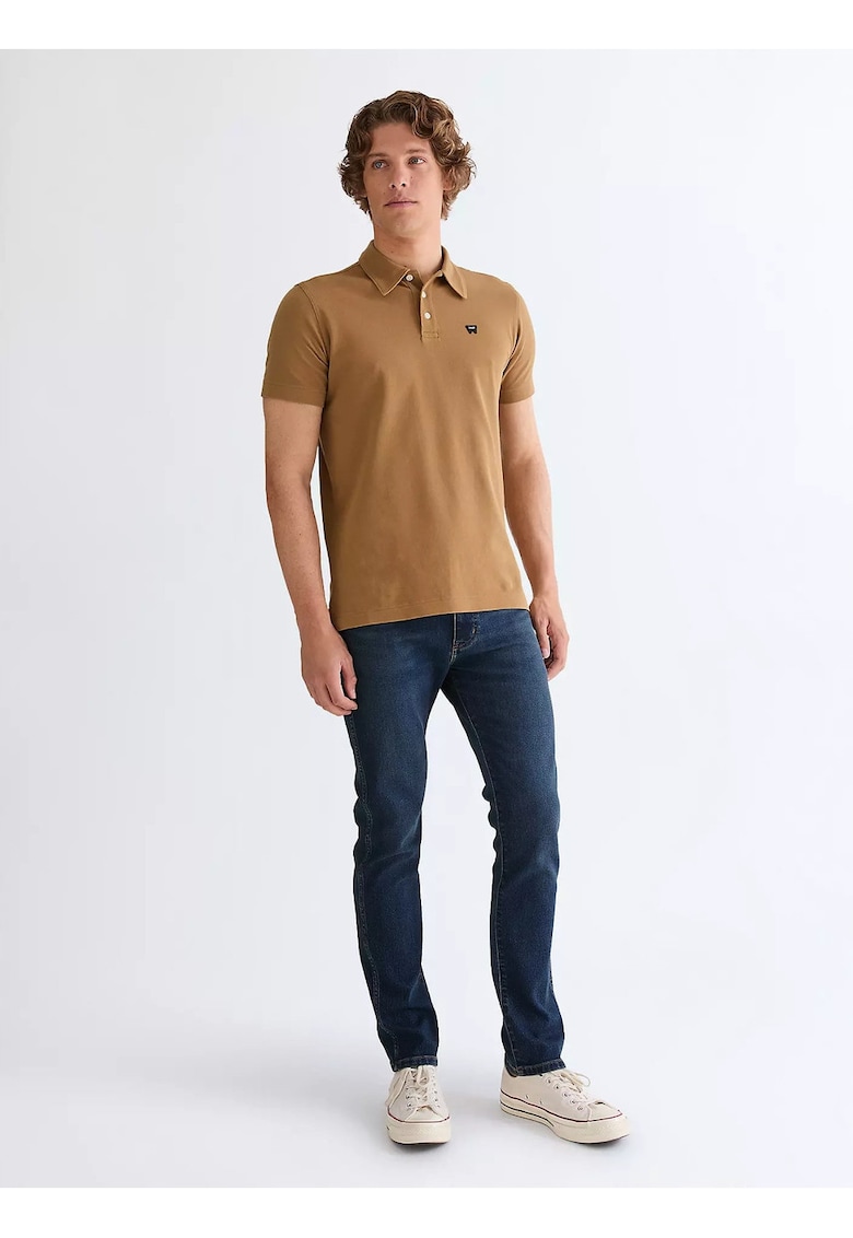 Мъжки дънки - Larston - Slim Fit - ниска талия - 5 джоба - дълги - цип - памук - син - Син