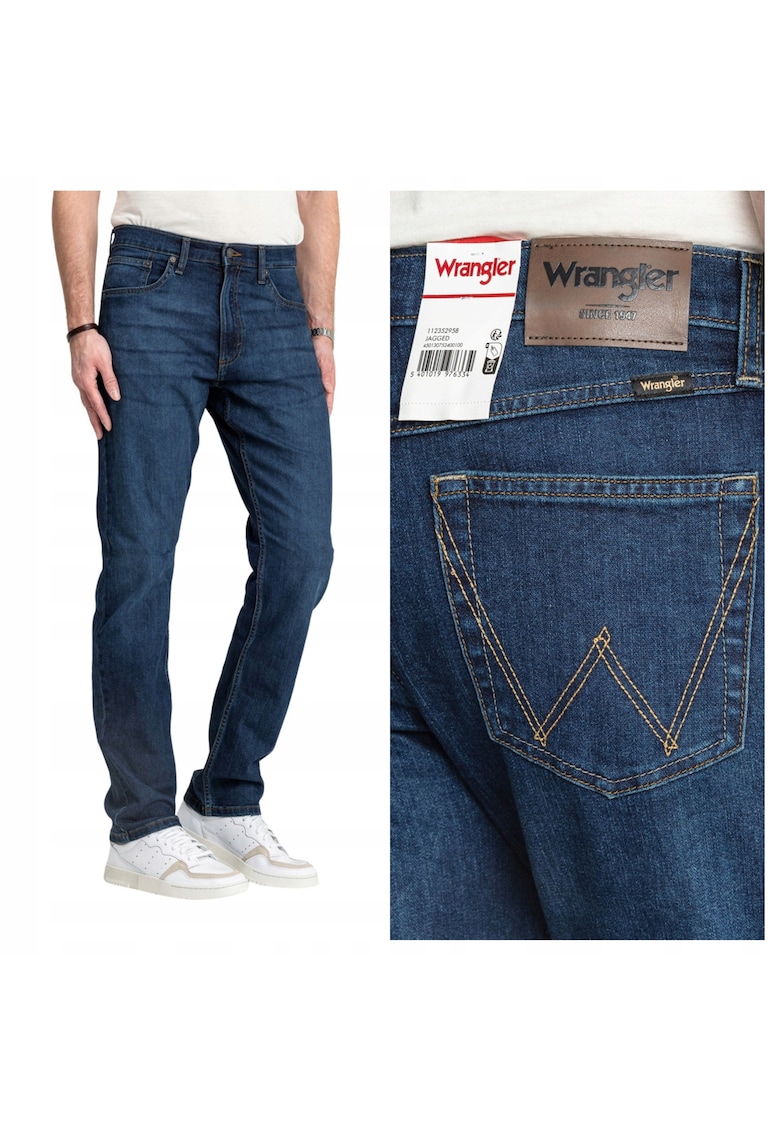 Blugi Barbati - Athletic Fit - Straight Fit - Talie Medie - Lungi - Fermoar - 5 Buzunare - Bumbac - W31-L32 US - Albastru