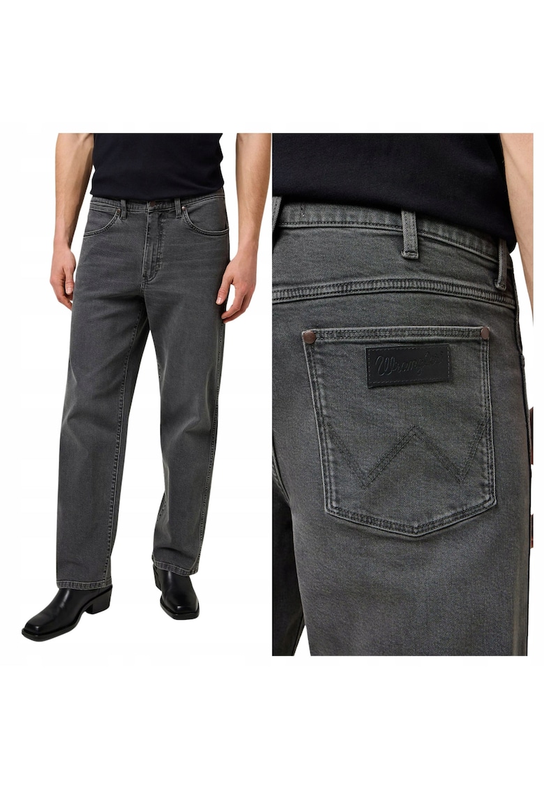 Blugi Barbati - Loose Straight - Straight Fit - Talie Inalta - Lungi - Fermoar - 5 Buzunare - Bumbac - W34-L30 US - Gri
