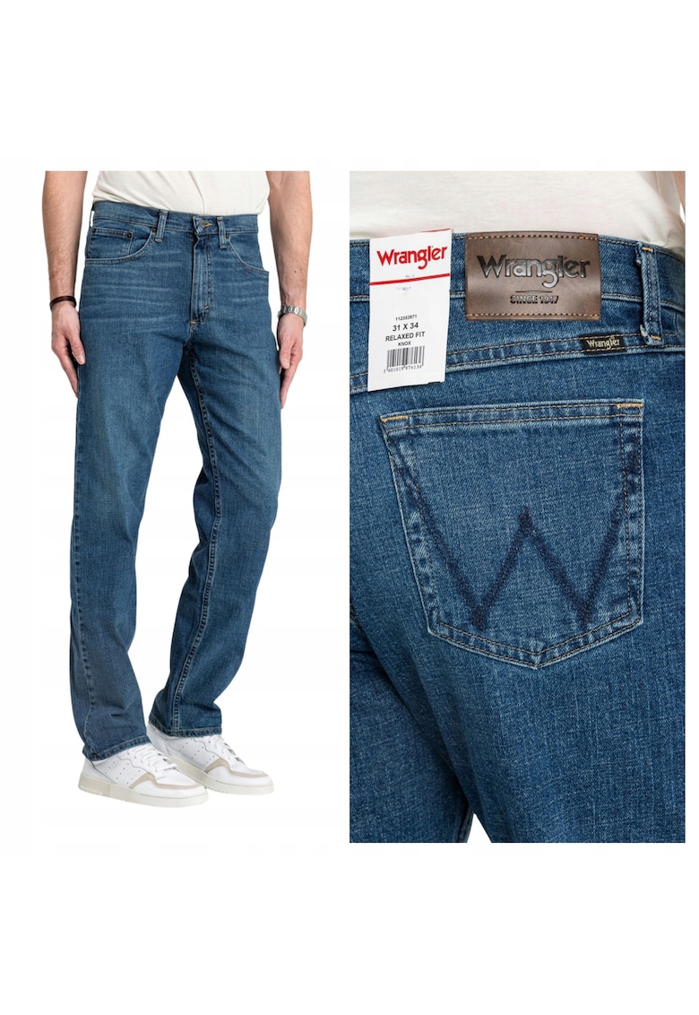 Blugi Barbati - 19 Series - Straight Fit - Talie Medie - Lungi - Fermoar - 5 Buzunare - Bumbac - W30-L32 US - Albastru