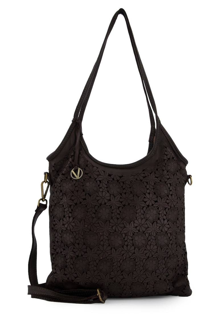 Geanta tote cu model floral - Maro