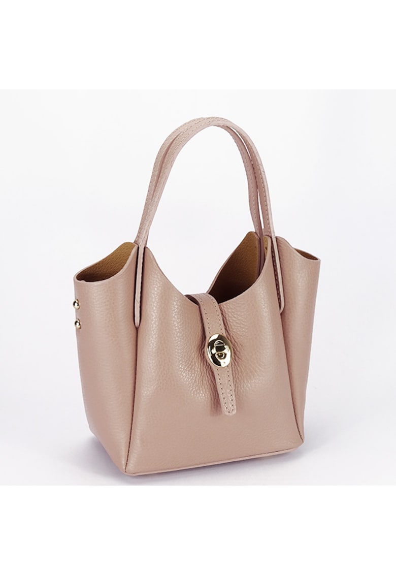 Geanta mica din piele naturala 2057 131 - Roz - 16x16x10