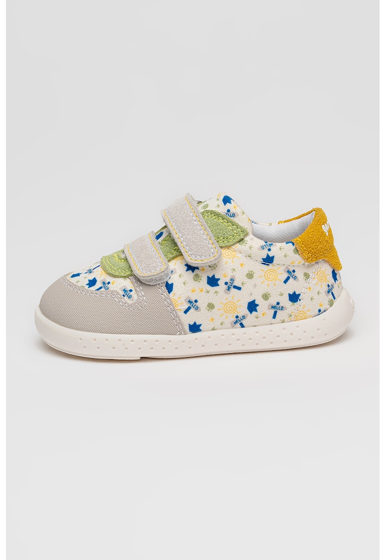Pantofi sport cu velcro si imprimeu - Multicolor