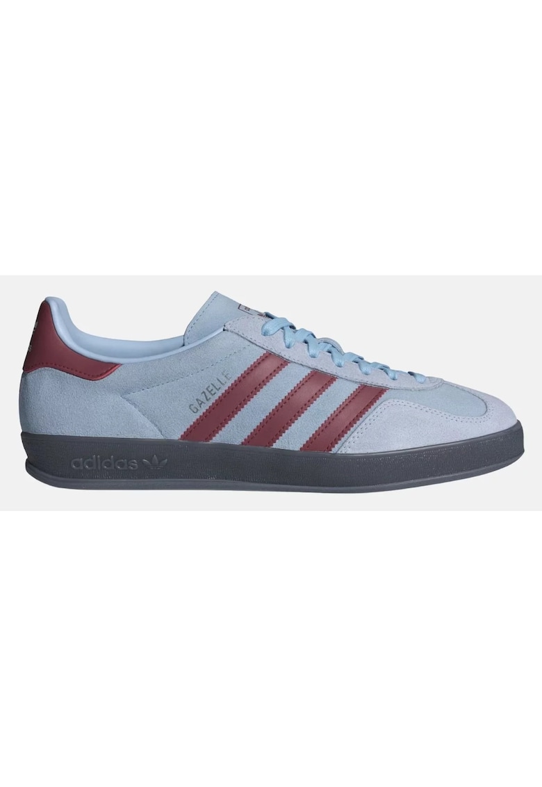 Pantofi sport Gazelle Indoor din piele intoarsa cu garnituri din material sintetic - Albastru prafuit