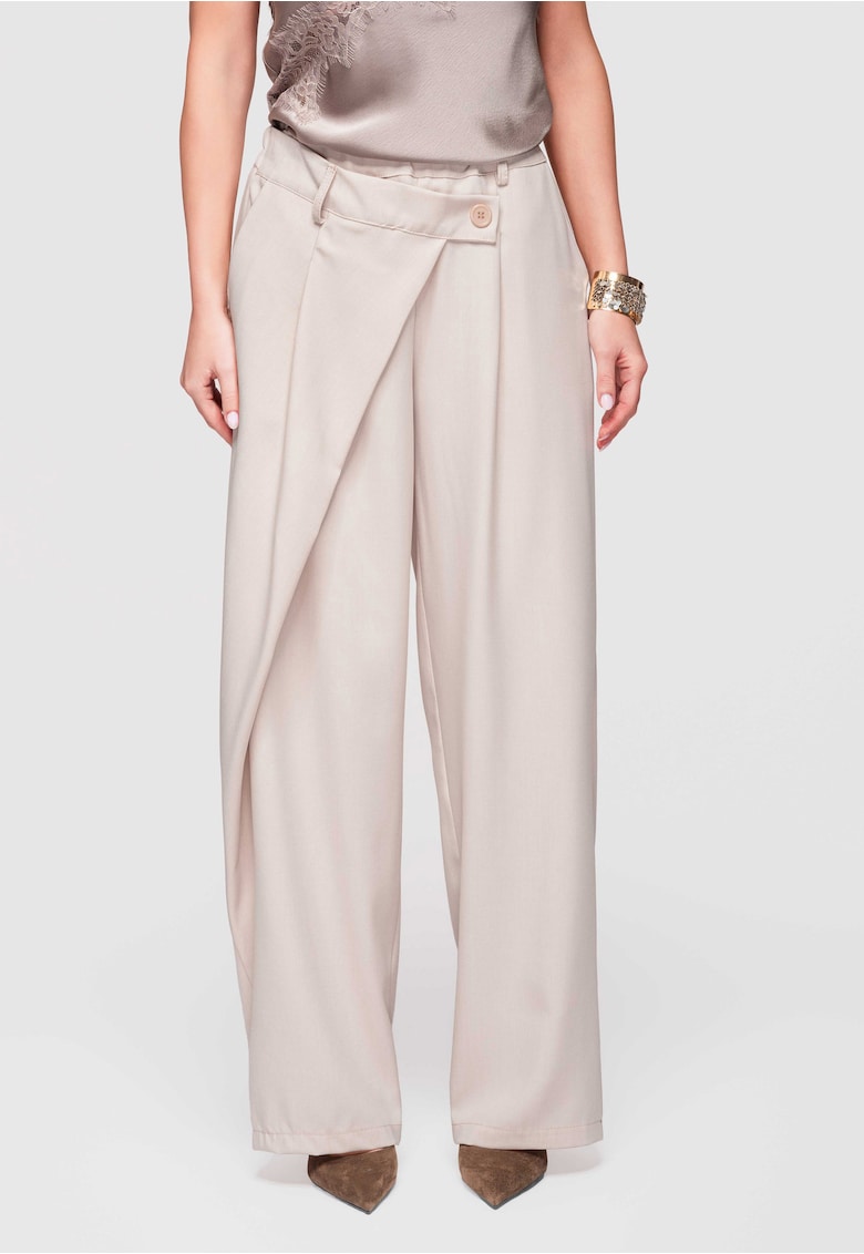 Pantaloni eleganti cu croi larg OW-PA-E0003 - Bej