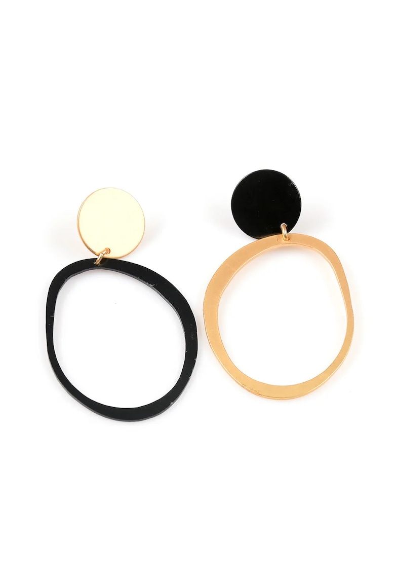 Cercei ovali negri si aurii